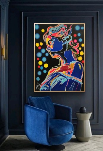 Zdjęcie oferty: "NEONS- into the light'  obraz  malowany ręcznie 80/60 cm