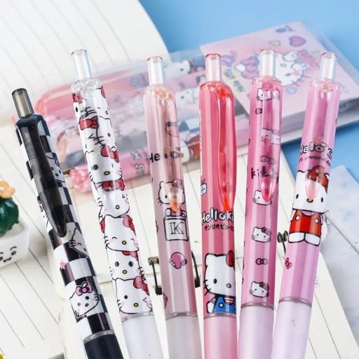 Zdjęcie oferty: 6 x Uroczy długopis żelowy czarny Hello Kitty