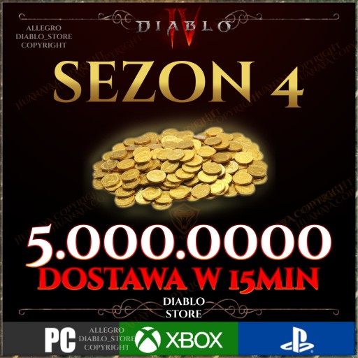 Zdjęcie oferty: Diablo 4 Złoto Gold 5 milion 5.000.000 Sezon 4 D4