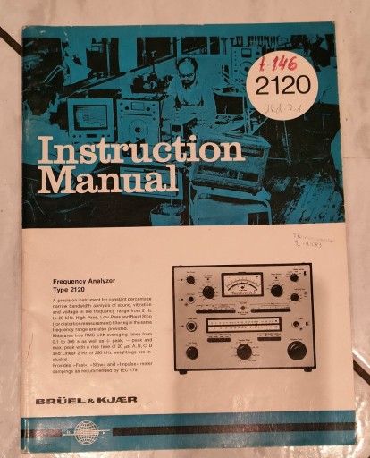 Zdjęcie oferty: Bruel&Kjaer 2120 Frequency Analizer Instrukcion Manual