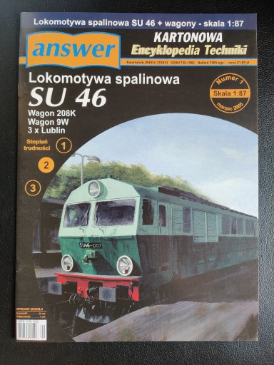 Zdjęcie oferty: answer - lokomotywa spalinowa SU46 + wagony, 1:87