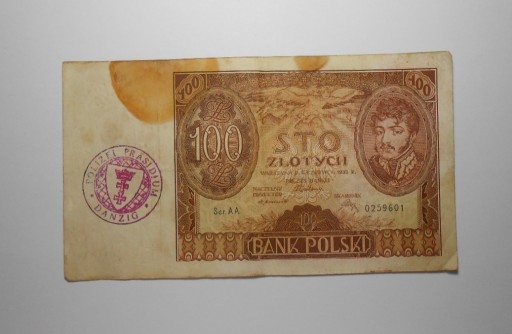 Zdjęcie oferty: Stary banknot polski 100 złotych rzadki