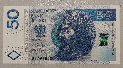 Zdjęcie oferty: Banknot 50 zł. Seria BT. UNC.