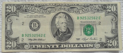 Zdjęcie oferty: USA Andrzej Jackson $ 20 dolarów 1993 B2 New York
