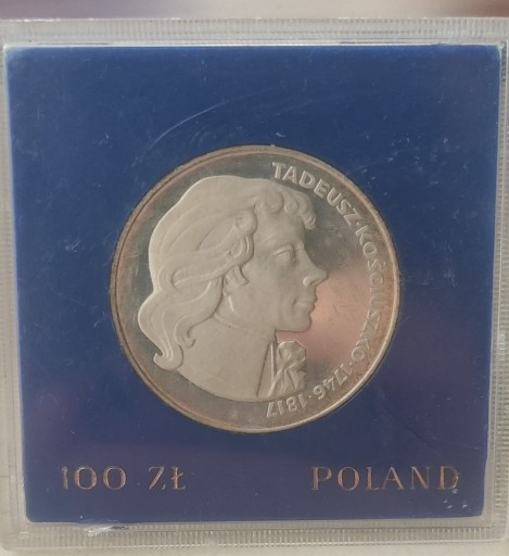 Zdjęcie oferty: Moneta 100 zł Tadeusz Kościuszko 1975 1976 Ag