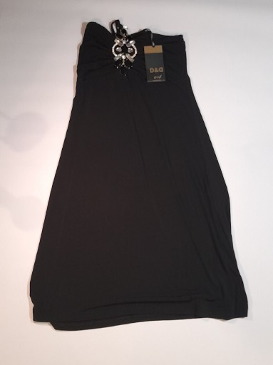 Zdjęcie oferty: Sukienka czarna srebrna elegancka naszyjnik