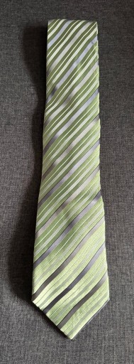 Zdjęcie oferty: Jedwabny krawat, jasno zielony w paski
