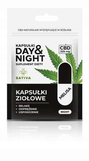 Zdjęcie oferty: Kapsułki ziołowe DAY&NIGHT 45 kapsułek, 225mg CBD