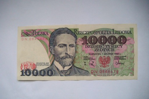 Zdjęcie oferty: Polska Banknot PRL 10000 zł.1988 r.seria DN