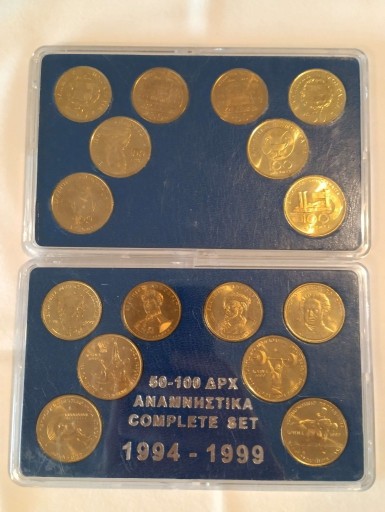 Zdjęcie oferty: Grecja 4X50 oraz 4x100 1994-1999 Drachm Zestaw