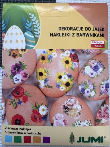 Zdjęcie oferty: Zestaw do dekoracji jajek NAKLEJKI Z BARWNIKAMI