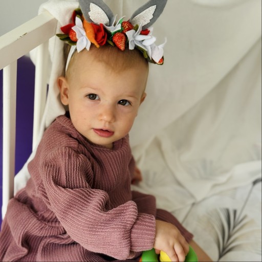 Zdjęcie oferty: Opaska z uszami króliczka, świąteczna opaska, jesienna opaska na głowę