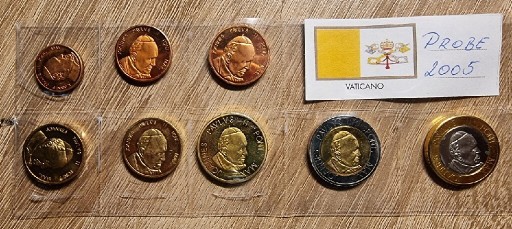 Zdjęcie oferty: Watykan komplet monet testowych Próba