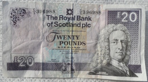 Zdjęcie oferty: Szkocja RBoS 20 funtów 2010 Zamek Brodick