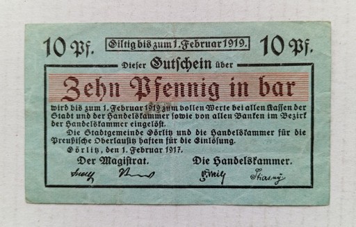 Zdjęcie oferty: Zgorzelec  10  Pf.  1917