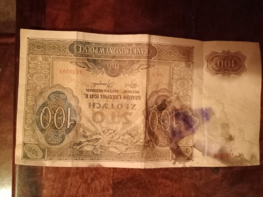 Zdjęcie oferty: Banknot 100zł z 1 sierpnia 1941