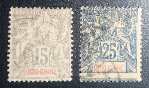 Zdjęcie oferty: Kol.fr. INDO-CHINE:1899r. Mi 19; 20. kas.