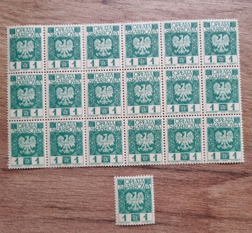 Zdjęcie oferty: Nowe czyste znaczki Prl opłata skarbowa Prl 19 szt