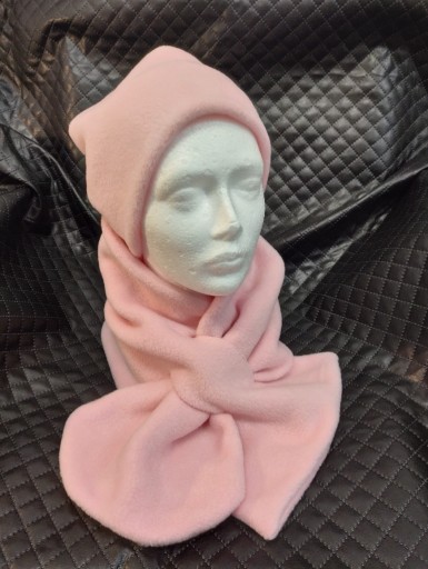 Zdjęcie oferty: Komplet zimowy Nitchi czapka beanie szalik różowy