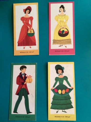 Zdjęcie oferty: 2694-2697. HALINA GUTSCHE - POCZTÓWKA - „WIELKANOC” - 1971 rok - 4 szt