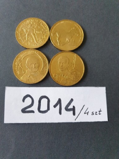Zdjęcie oferty: Zestaw monet 2 zł rok 2014 komplet 4 sztuk
