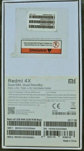 Zdjęcie oferty: Xiaomi Redmi 4x 3/32GB
