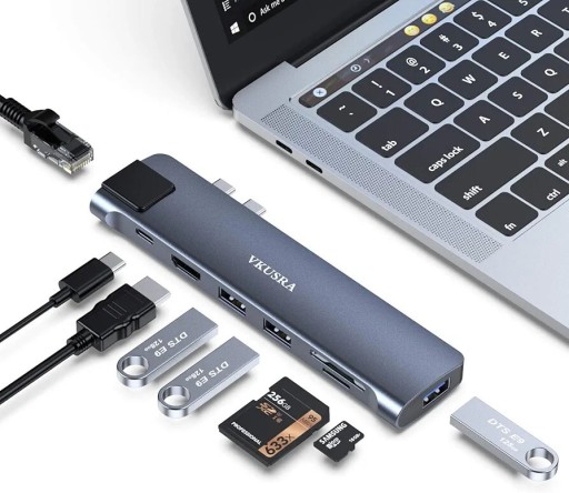 Zdjęcie oferty: Hub USB C 8 w 2 do MacBook