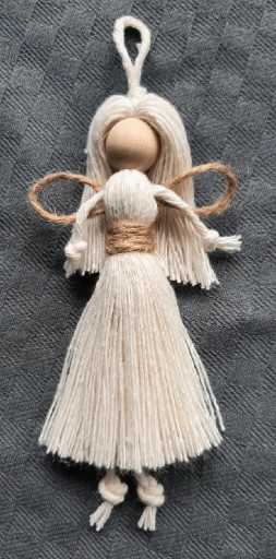 Zdjęcie oferty: Anioł zawieszka sznurek bawełniany, jutowy makrama