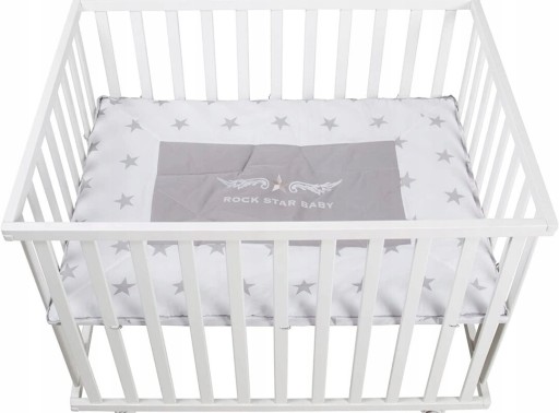Zdjęcie oferty: Białe łóżeczko dziecięce kojec drewno 75 x 100 cm