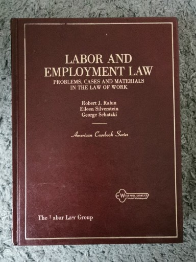 Zdjęcie oferty: LABOR AND EMPLOYMENT LAW Rabin, Silverstein