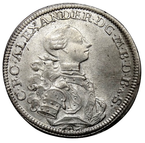 Zdjęcie oferty: Niemcy, Brandenburg-Ansbach, Alex. 1/6 taler 1757