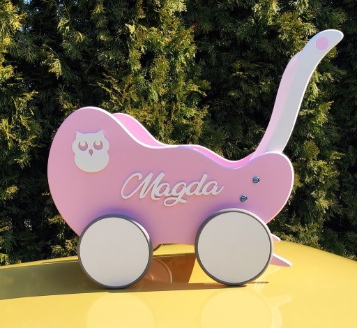 Zdjęcie oferty: DREWNIANY wózek dla lalek-Handmade-personalizowany