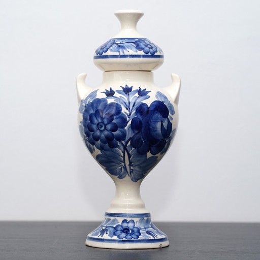 Zdjęcie oferty: Stara zdobiona amfora ceramiczna KOŁO (niebieska)