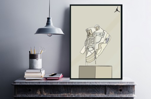 Zdjęcie oferty: Plakat Nike Air Jordan 4 Off-White w formacie A3