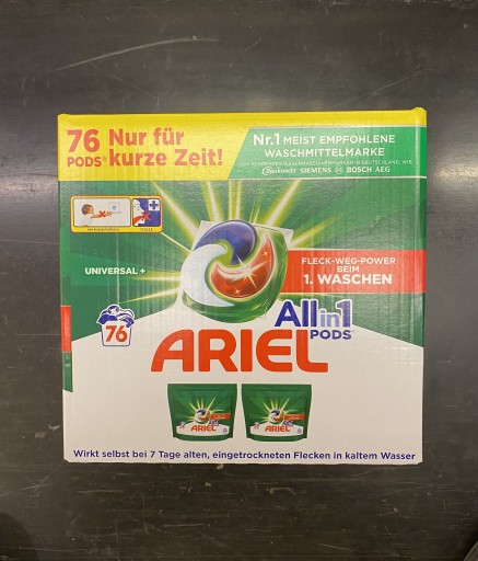 Zdjęcie oferty: KAPSUŁKI DO PRANIA ARIEL UNIVERSAL+ 76 sztuk DE