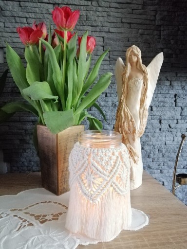 Zdjęcie oferty: Makrama na słoiku, lampion, wazon BOHO