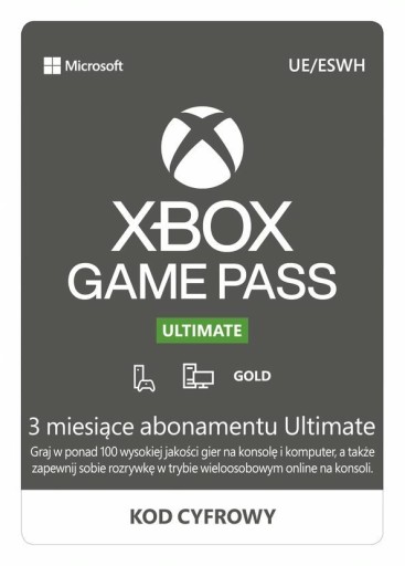 Zdjęcie oferty: Xbox Game Pass Ultimate 3 miesiące - Kod