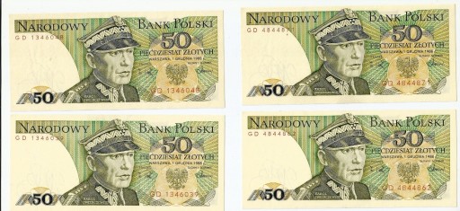 Zdjęcie oferty: Banknot 50 zł Świerczewski 1986 r, UNC, seria GD