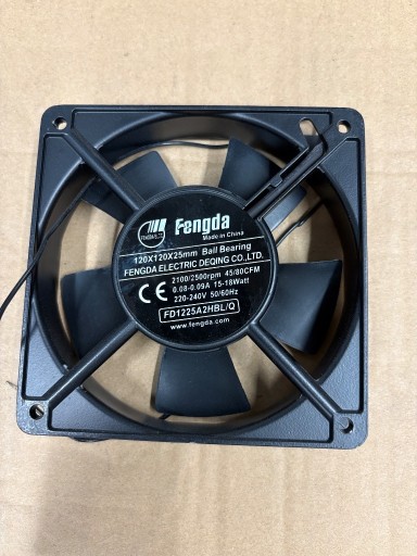 Zdjęcie oferty: Wentylator Fenda FD1225A2HBL/Q120/120/25 - 5 szt + kratki