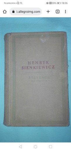 Zdjęcie oferty: Sienkiewicz Krzyżacy tom 1z2 1954 książka