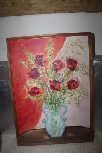 Zdjęcie oferty: Stary obraz przywieziony z Włoch - wazon róż