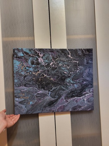 Zdjęcie oferty: Obraz wykonany techniką fluid art (pouring)