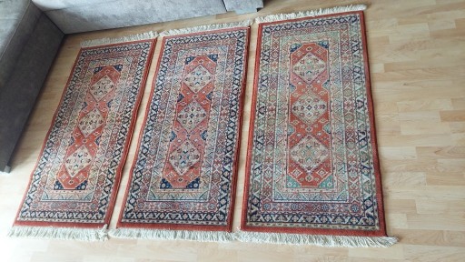 Zdjęcie oferty: Piękny zestaw trzech wełniany dywanów 