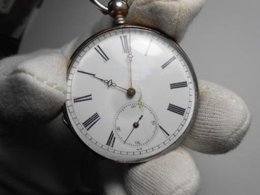 Zdjęcie oferty: Duży zegarek Kieszonkowy, Kluczykowy, koperta  ze srebra - Ag. 