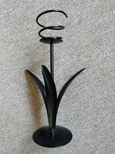 Zdjęcie oferty: Świecznik Kwiat Tulipan * Metalowy * Czarny * Wys. 30 cm