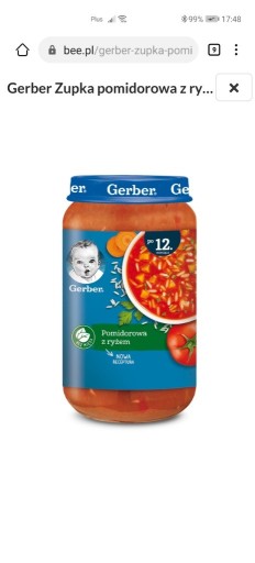 Zdjęcie oferty: Zupka gerber Pomidorowa 11 szt po 250gram