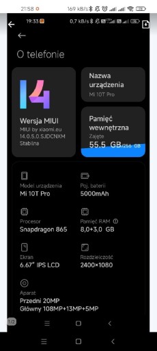 Zdjęcie oferty: Xiaomi M10T Pro 8/256GB MIUI14 nagrywanie rozmów