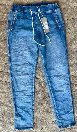Zdjęcie oferty: Spodnie jeansowe z gumką NOWE sportowe S M