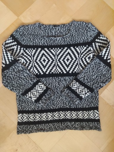 Zdjęcie oferty: Alpaka sweter damski XL geometryczny 30% wełna