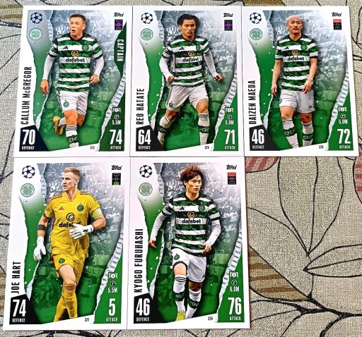 Zdjęcie oferty: 5 kart Celtic – Topps Match Attax 2023/2024 (bazowe, ale z mocą jak na Celt